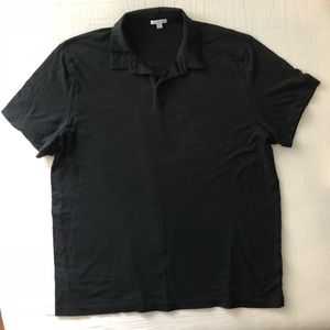James Perse black polo size 5 lightweight cotton
